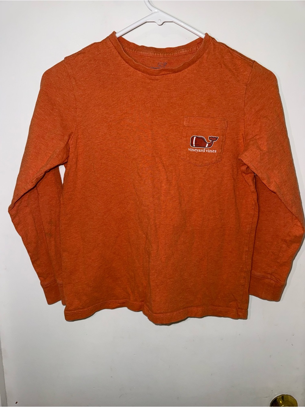 Vineyard Vines Kids Orange Long-Sleeve Pocket Tee